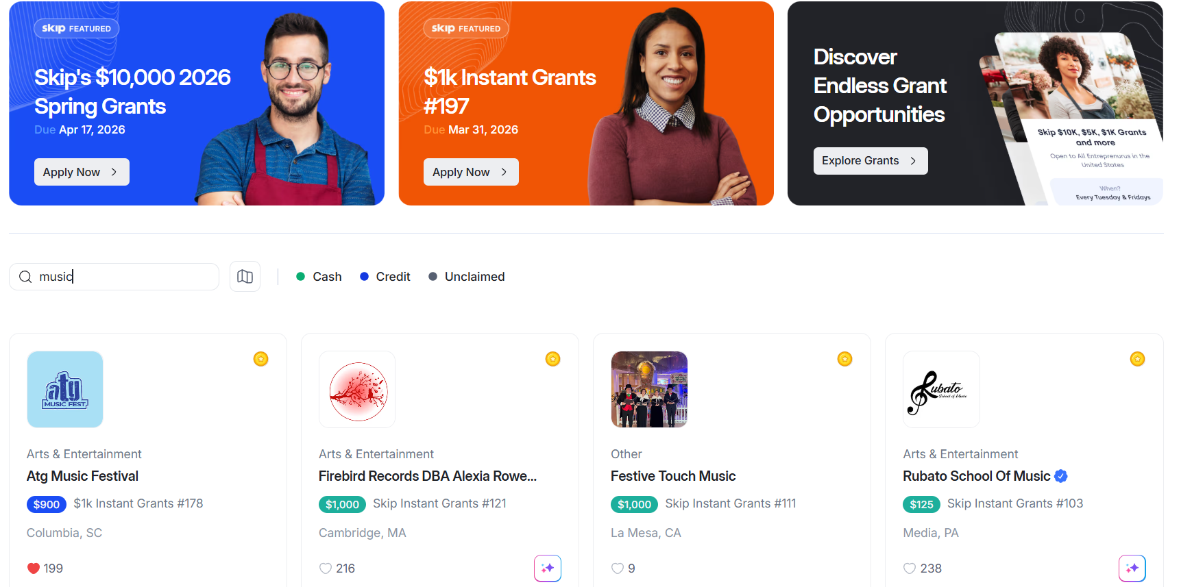 Music Related Grant Winners